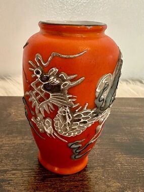 Retro Orange Vase Abstract Pop Art Dopamine Decor Funky Eclectic Home Accent